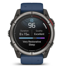Garmin Quatix 8 51mm AMOLED Smartwatch Titanium Bezel Captain Blue Silicone Band — 2