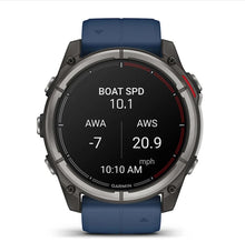 Garmin Quatix 8 51mm AMOLED Smartwatch Titanium Bezel Captain Blue Silicone Band — 5