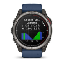 Garmin Quatix 8 51mm AMOLED Smartwatch Titanium Bezel Captain Blue Silicone Band — 8