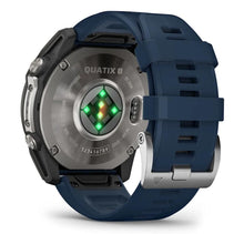 Garmin Quatix 8 51mm AMOLED Smartwatch Titanium Bezel Captain Blue Silicone Band — 9