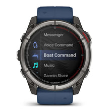 Garmin Quatix 8 51mm AMOLED Smartwatch Titanium Bezel Captain Blue Silicone Band — 11