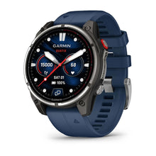 Garmin Quatix 8 Pro - 47mm AMOLED Smartwatch Titanium Bezel Captain Blue Silicone Band — 1