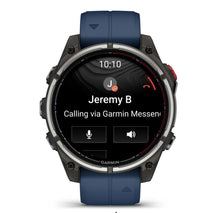 Garmin Quatix 8 Pro - 47mm AMOLED Smartwatch Titanium Bezel Captain Blue Silicone Band — 6