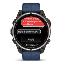 Garmin Quatix 8 Pro - 47mm AMOLED Smartwatch Titanium Bezel Captain Blue Silicone Band — 7