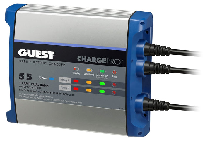 Guest 2711A 10A 2 Bank 120V Input Battery Charger