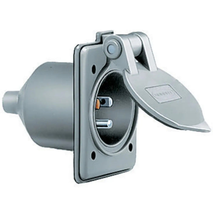 Hubbell HBL61CM64 15 Amp 125v 2 Pole 3 Wire Gray Outlet