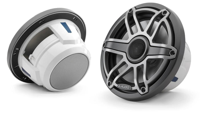 JL Audio M6 7.7in Coaxial Speakers Titanium Sport Grille — 1
