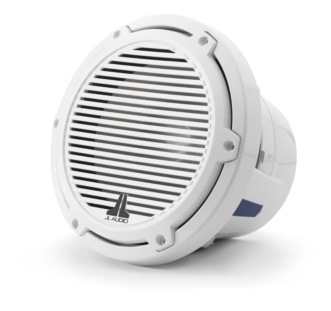 JL Audio M6 8in Subwoofer with White Classic Grille Infinite Baffle — 1