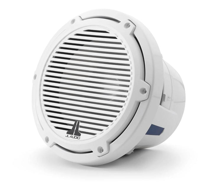 JL Audio M6 8in Subwoofer with White Classic Grille Infinite Baffle — 1