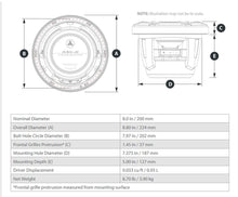 JL Audio M6 8in Subwoofer with White Sport Grille Infinite Baffle, RGB LED — 2