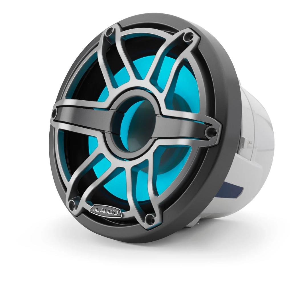 JL Audio M6 8in Subwoofer with Titanium Sport Grille Infinite Baffle,  RGB LED — 1