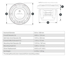 JL Audio M6 8in Subwoofer with Titanium Sport Grille Infinite Baffle,  RGB LED — 2