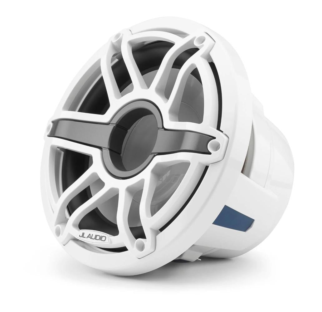 JL Audio M6 10in Subwoofer with White Sport Grille Infinite Baffle — 1
