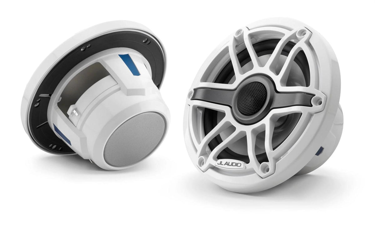 JL Audio M6 6.5in Coaxial Speakers White Sport Grille — 1