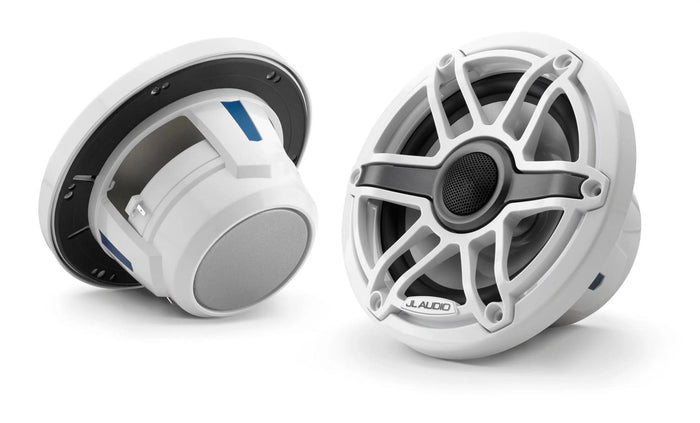 JL Audio M6 6.5in Coaxial Speakers White Sport Grille — 1