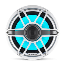 JL Audio M6 8.8in Coaxial Speakers White Sport Grille with RGB LED — 8