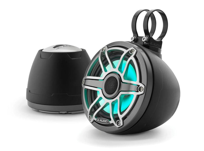 JL Audio M6 VeX 6.5in Enclosed System Titanium Sport Grille with RGB LED — 1