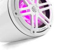 JL Audio M3 7.7in Enclosed Tower Speakers White Sport Grille with RGB LED — 2