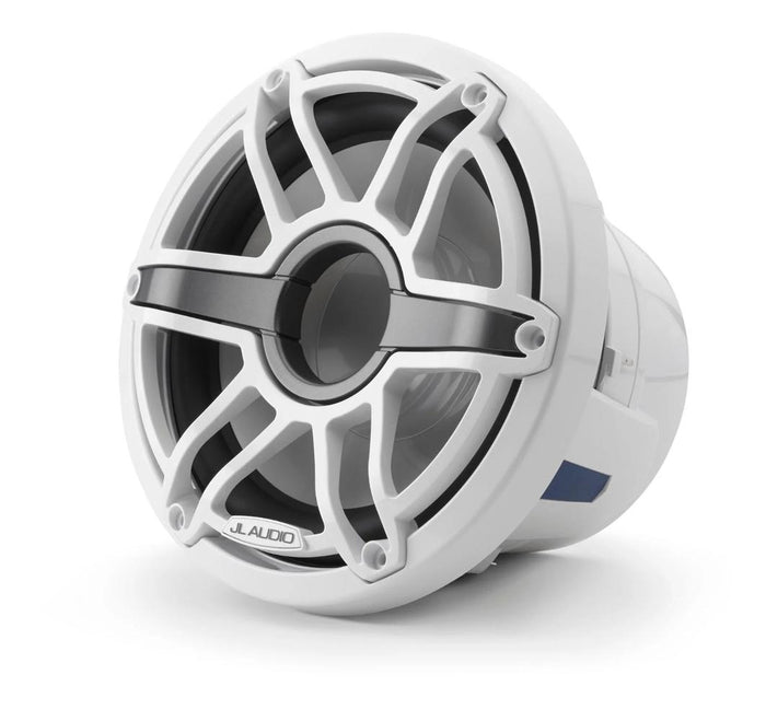 JL Audio M6 8in Subwoofer with White Sport Grille Infinite Baffle — 1