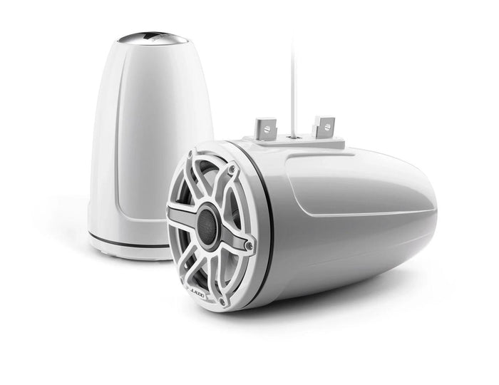 JL Audio M6 7.7in Enclosed Tower Speakers White Sport Grille — 1