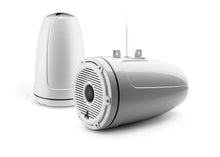 JL Audio M6 8.8in Enclosed Tower Speakers White Classic Grille Black Tweeter — 1