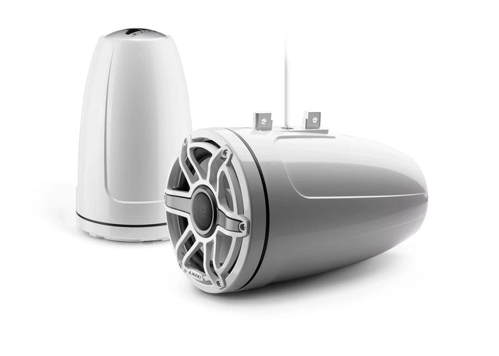 JL Audio M6 8.8in Enclosed Tower Speakers White Sport Grill — 1