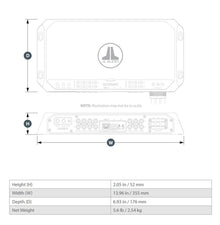 JL Audio MVi Marine Amplifier 5 Channel Full-Range 1000 Watts 12v Integrated DSP — 2