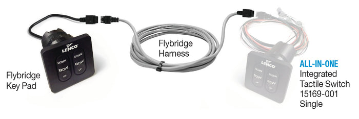 Lenco Standard Flybridge Key Pad With 20ft Shielded Harness For Use with 15169-001