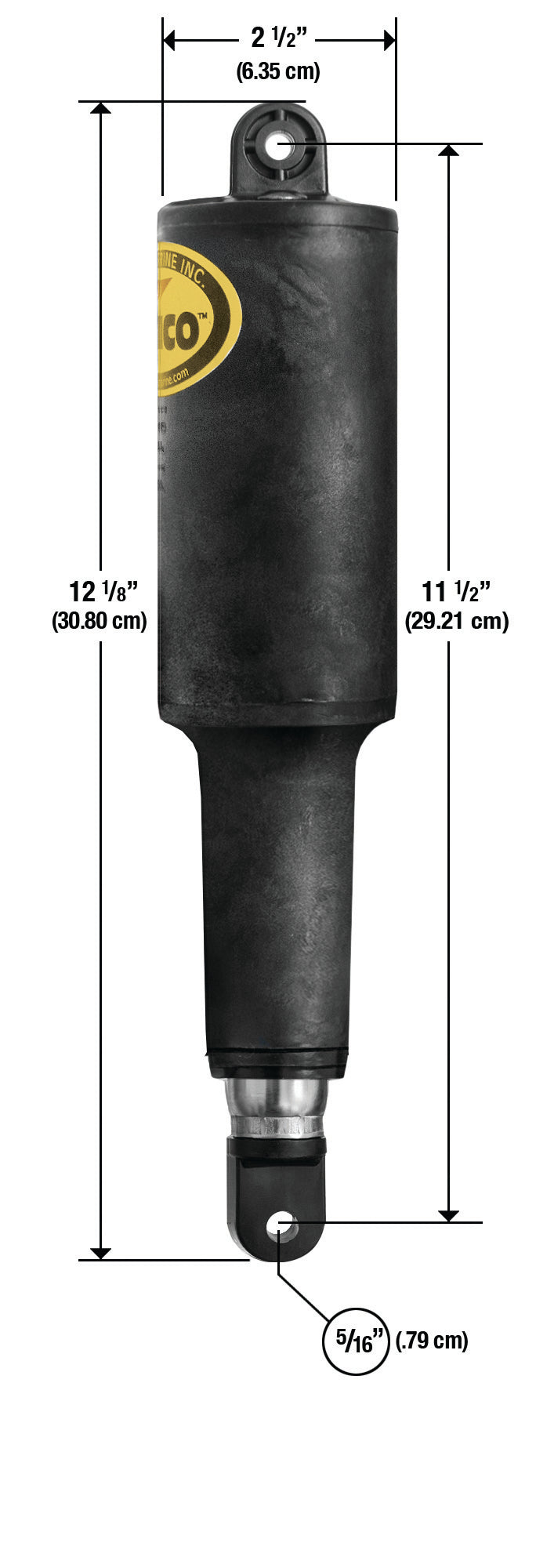 Lenco 2 1/4in Stroke Standard 101 Actuator 5/16in 12V