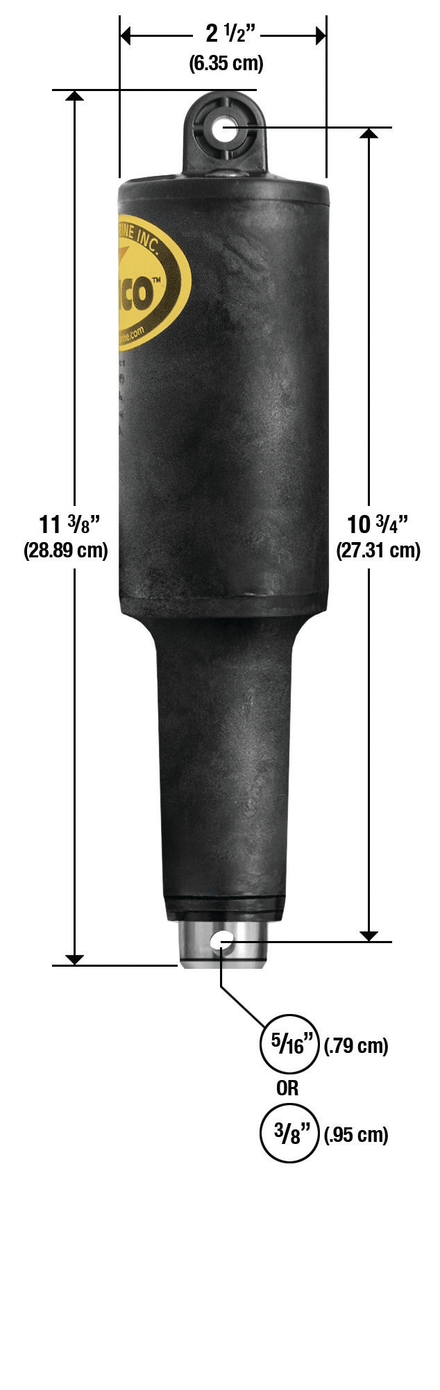Lenco 2 1/4in Stroke XD Actuator 3/8in 24V