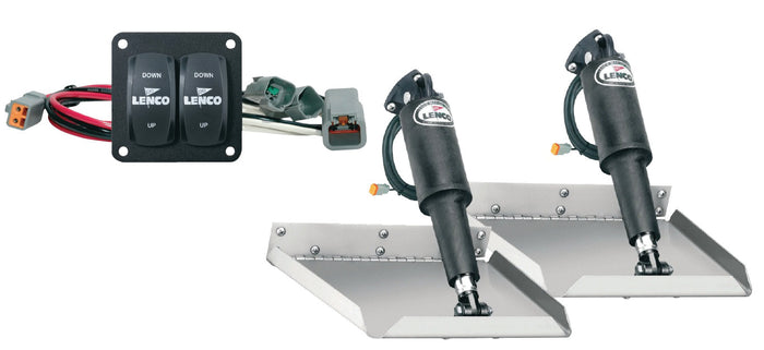 Lenco 12inx12in Edge Mount Trim tab Kit 12v with Double Rocker Switch