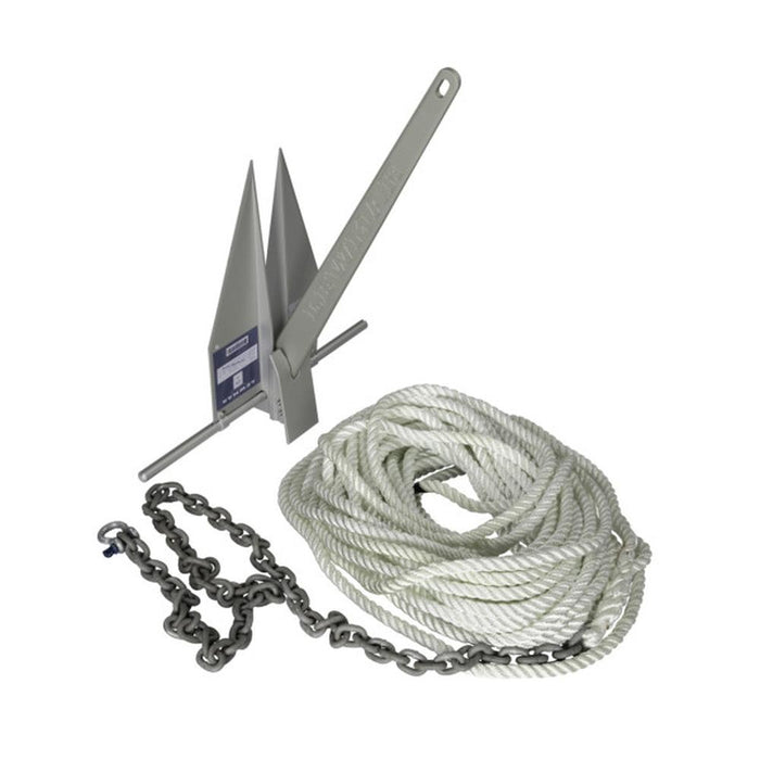 Lewmar 7LB LFX Anchoring Kit with 10ft G4 1/4in Chain 150ft 1/2in 8-Plait Line — 1