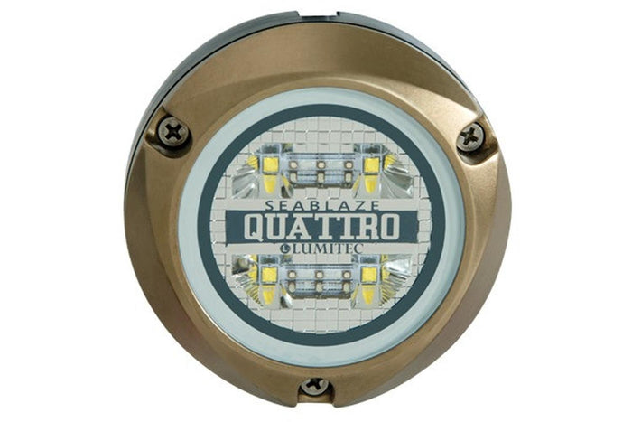 Lumitec Zambezi Quattro Blue/White FOR PONTOON BOATS Bronze Housing 12/24v LED — 1