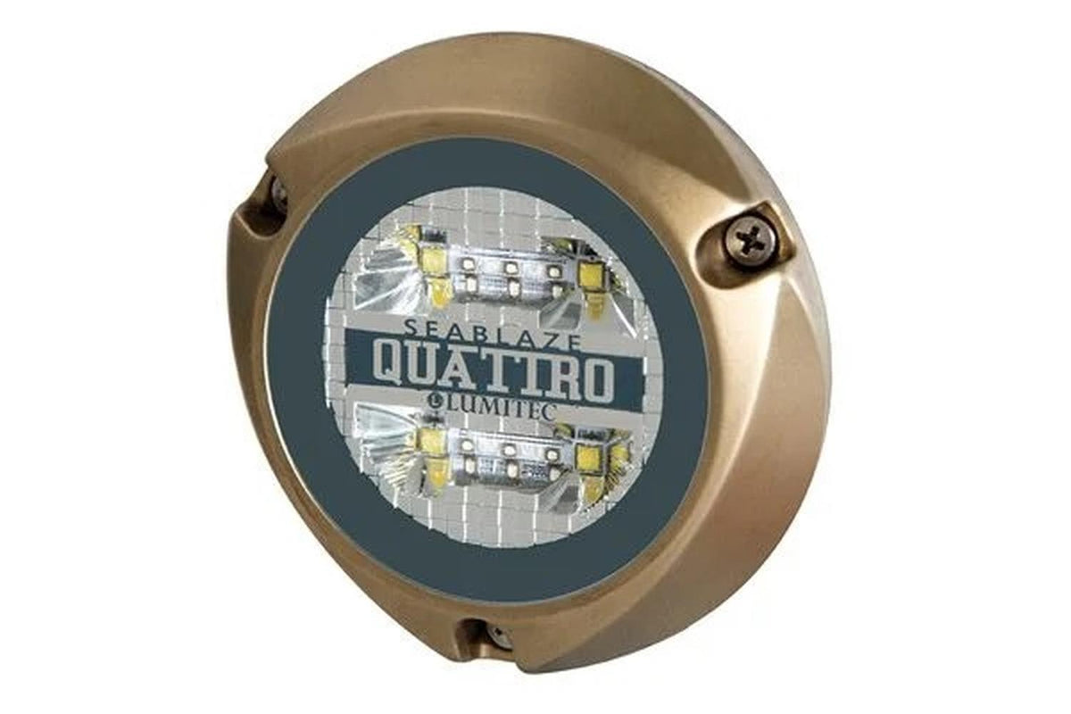 Lumitec Quattro Dual Color Blue/White Surface Mount Bronze Housing 12/24VDC — 1