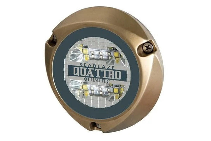 Lumitec Quattro Dual Color Blue/White Surface Mount Bronze Housing 12/24VDC — 1