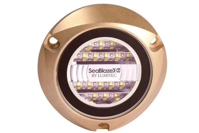 Lumitec Seablaze X2 Dual Color Blue/White LED Surface Mount Bronze Housing 12/24v — 1