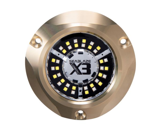 Lumitec Seablaze X3 Dual Color Blue/White LED Surface Mount Bronze Housing 12/24v — 1