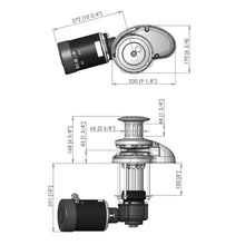 Maxwell RC10-10  Vertical 12v Windlass with Capstan for 3/8in Chain & 5/8in Line — 2