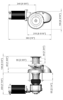 Maxwell RC8-8  Vertical 12v Windlass with Capstan for 5/16in Chain & 5/8in Line — 2