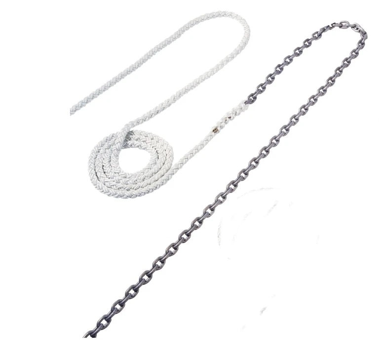 Maxwell 15ft of 1/4in HT Chain Splice to 150ft of 1/2in Nylon Brait Line