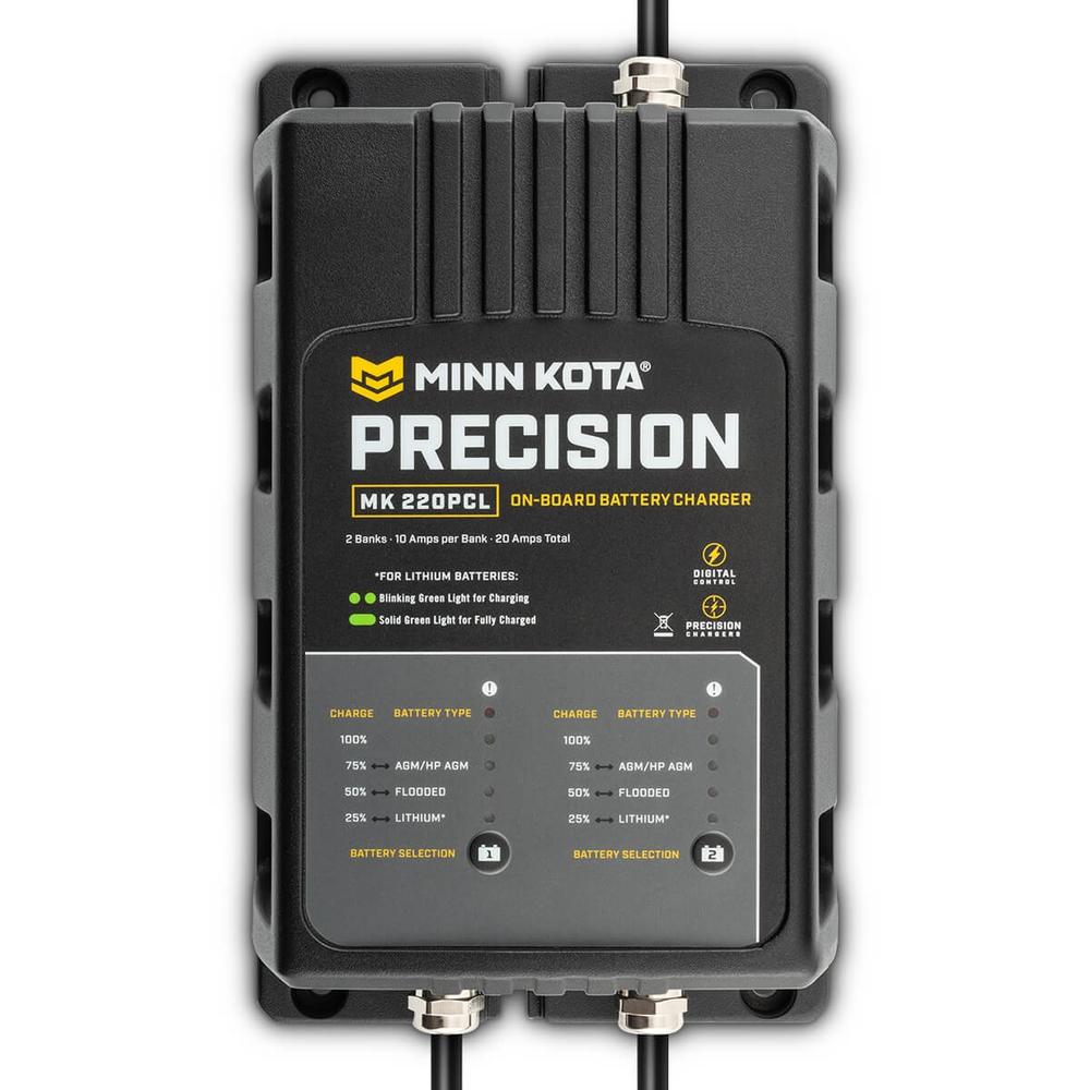 Minn Kota MK220PCL Precision Charger 2 Bank 10 Amps — 1