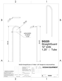 Navpod SG225 Straight Guard 12in Wide 1.25in Tube — 2