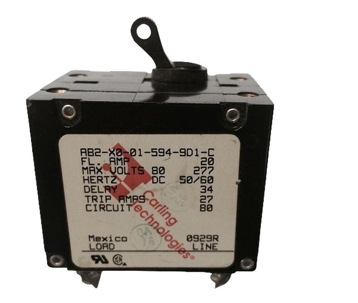 Newmar 50 Amp Double Pole Breaker W/ Black Throw — 1