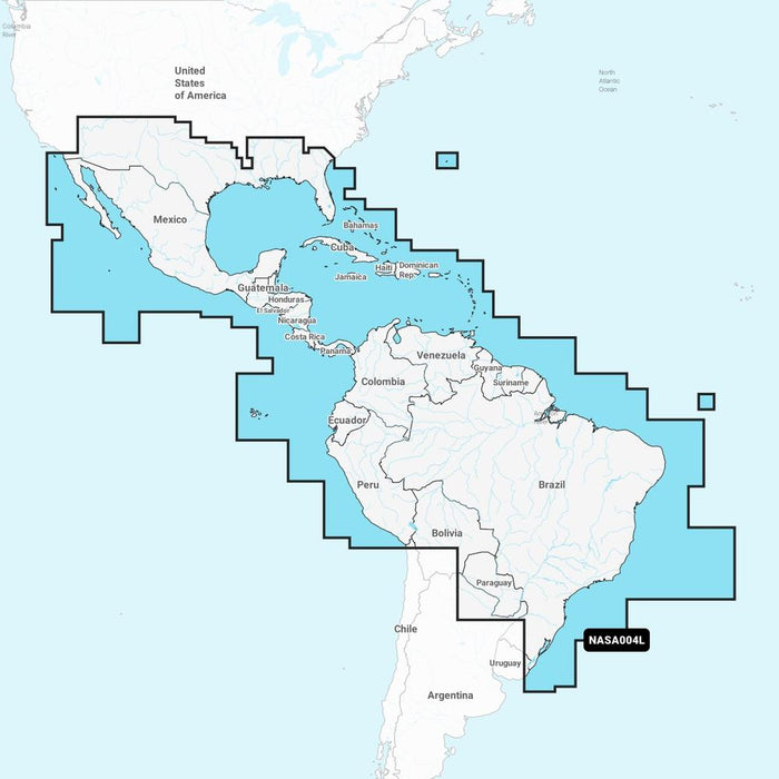 Navionics Plus NASA004L Mexico, Caribbean to Brazil microSD — 1