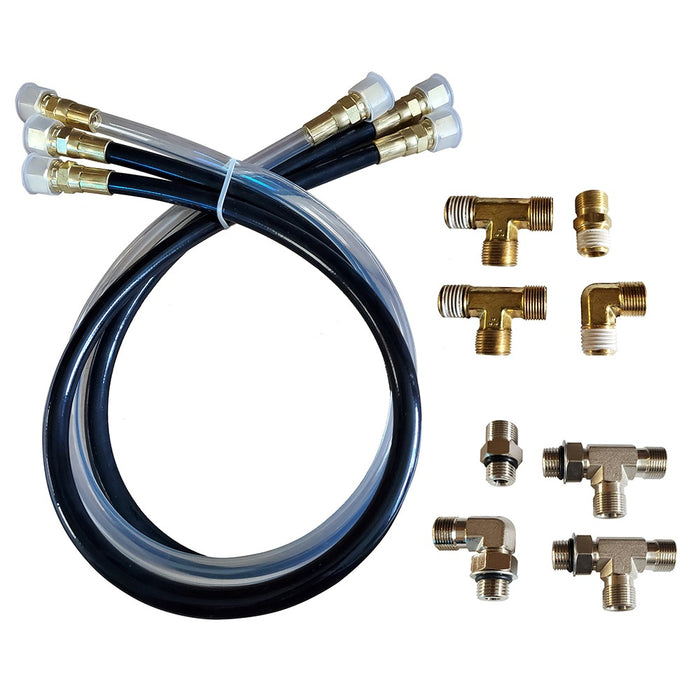 Octopus 30in Hose & Fitting Ki Includes ORB & NPT Helm Fittings