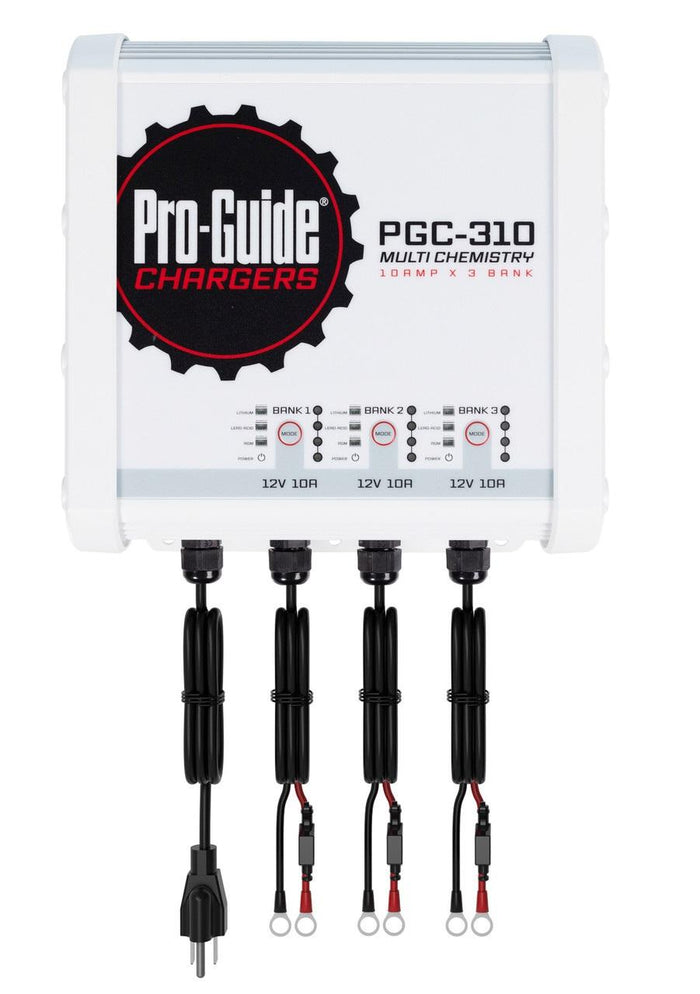 Pro Guide PGC-310 3-Bank 3x12V/10A Lead Acid/LiFePO4 On Board Charger, IP68 — 1