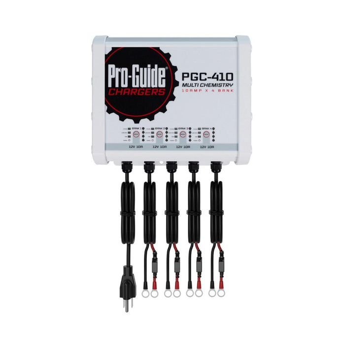 Pro Guide PGC-410 4-Bank 4x12V/10A Lead Acid/LiFePO4 On Board Charger, IP68 — 1