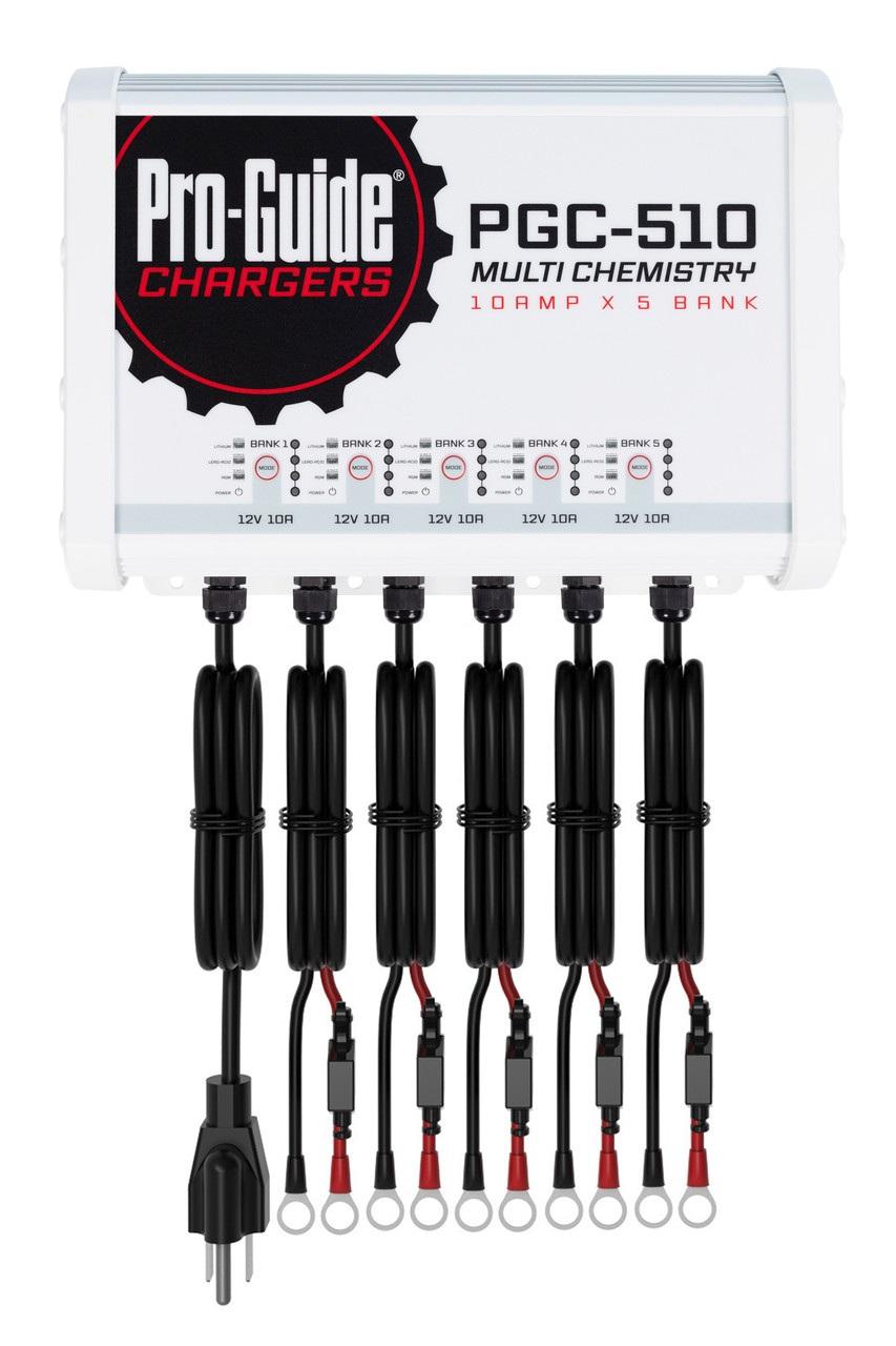 Pro Guide PGC-510 5-Bank 5x12V 10A Lead Acid/LiFePO4 On Board Charger, IP68 — 1