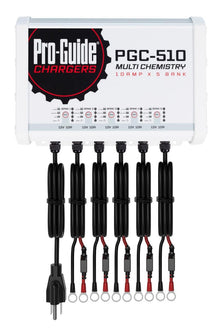Pro Guide PGC-510 5-Bank 5x12V 10A Lead Acid/LiFePO4 On Board Charger, IP68 — 1