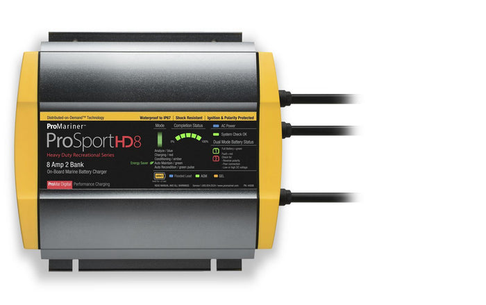 ProMariner ProSport HD 8 Gen4 8 Amp Battery Charger 12/24v 2 Bank 120v Input — 1